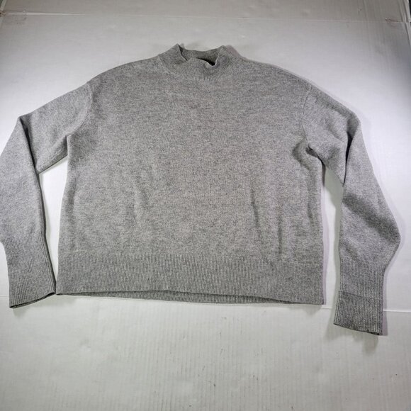 Everlane Gray Cashmere Blend Mock Neck Cropped Pullover Sweater Size XXS - Picture 1 of 7